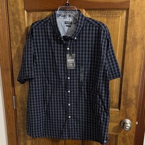 Men's Black and Blue Plaid Shirt